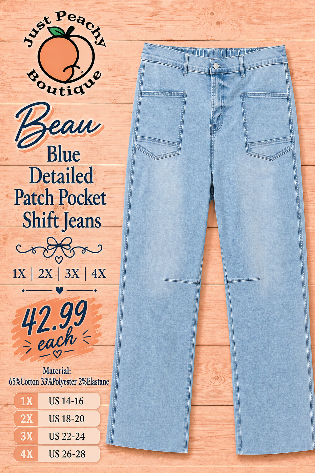 Beau Plus Size Raw Cut Shift Jeans