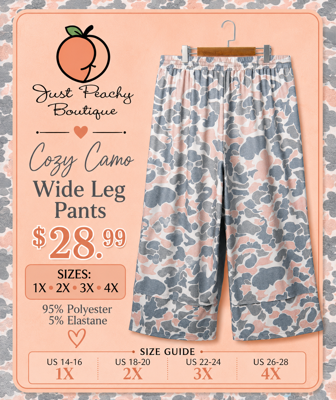 Cozy Camo wide leg pants