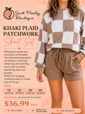 Khaki Plaid Short set