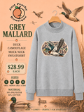 Grey Mallard mock neck sweatshirt