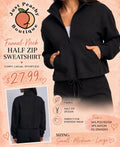 Funnel neck half zip sweatershirt