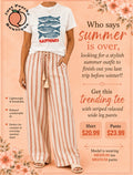 Stripped Relaxed Wide leg Linen Pants