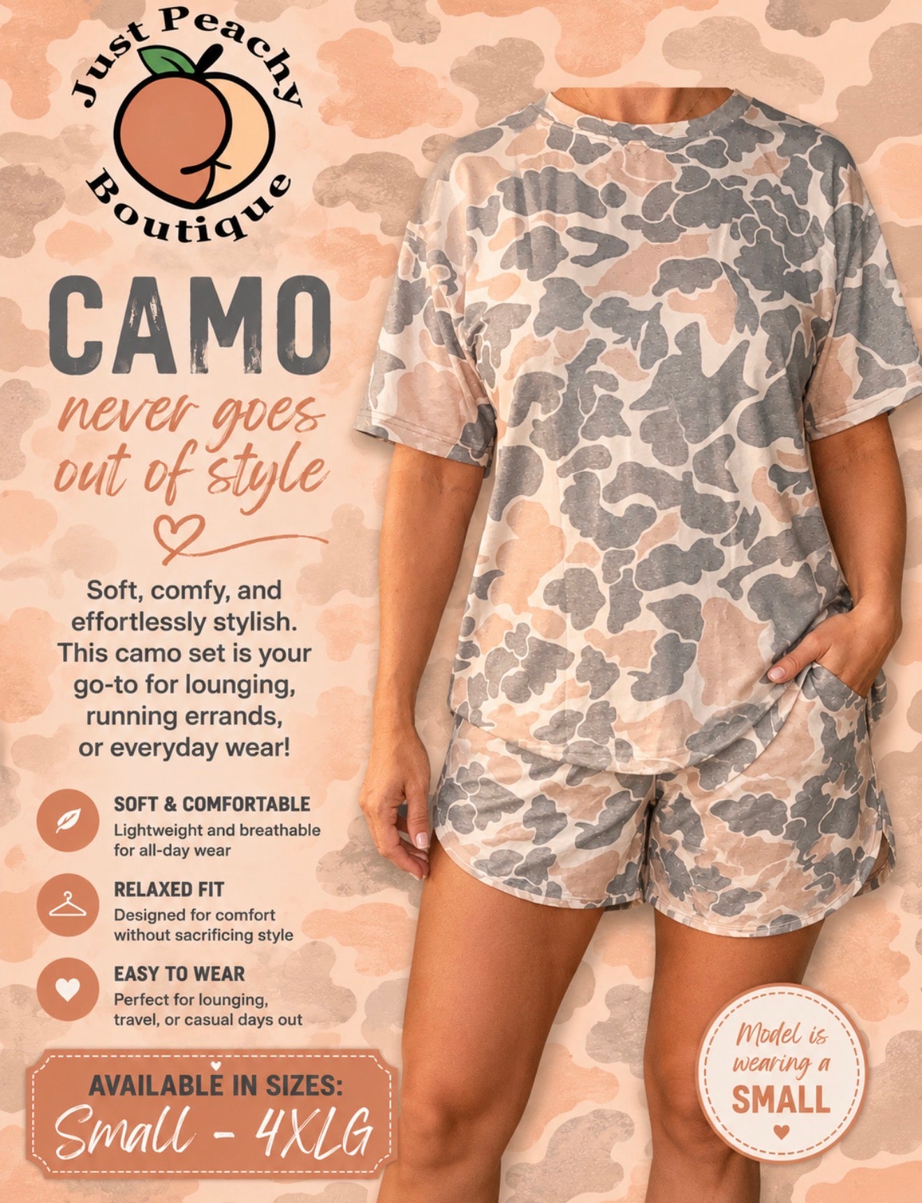 Softsyle Camo short set