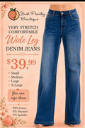 Very strechy comfortable wide leg denim jeans