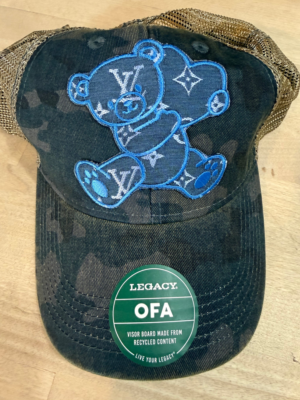 LV patch-Old Favorite Trucker Cap-navy field camo/khaki