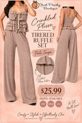Crinkled Plisse Tiered Ruffle Set