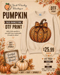 Gildan sweater shirt DTF Pumpkin Faux Rhinestone
