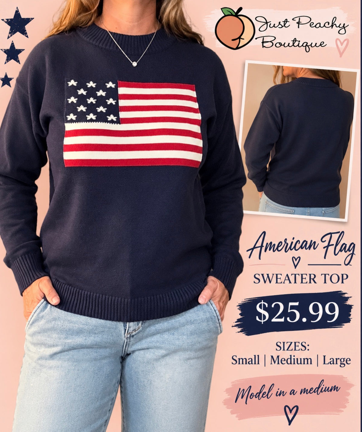 American Flag Sweater Top