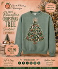 Gildan long sleeve DTF Christmas Tree print- Faux Rhinestone sweater