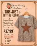 Leopard Retro Studded Star Patch Loose Tee