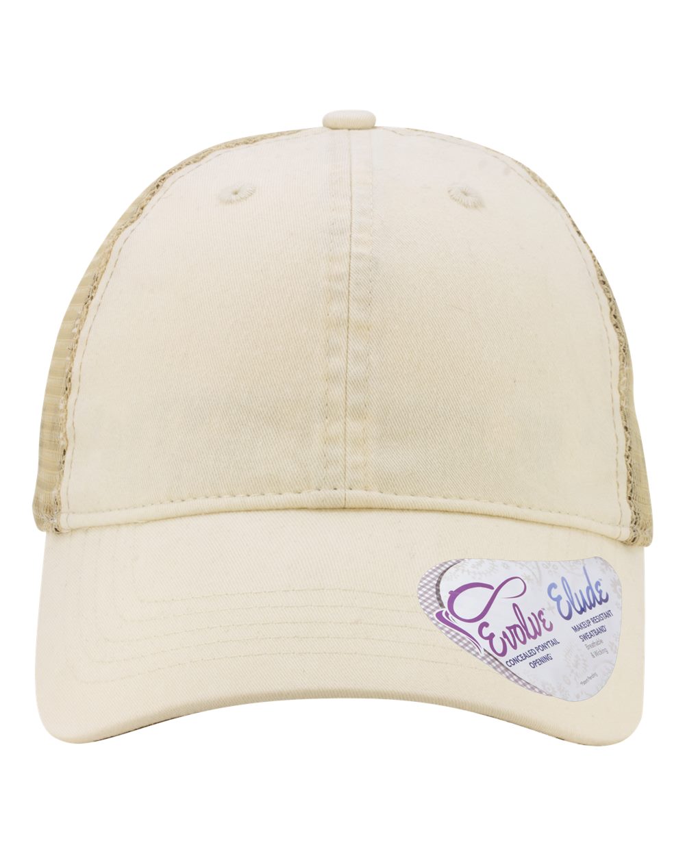 GUCCI patch-Women's Washed Mesh-Back Cap-vanilla/longhorn/khaki